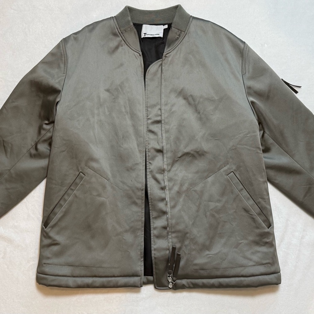 T by Alexander Wang Green Bomber Jacket Womens Zip Front